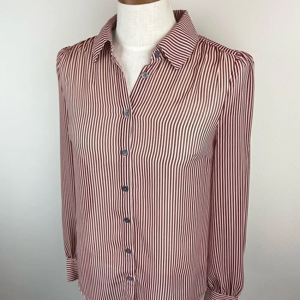 ModCloth Be Buzzworthy Striped Button-Up Top - Picture 3 of 7